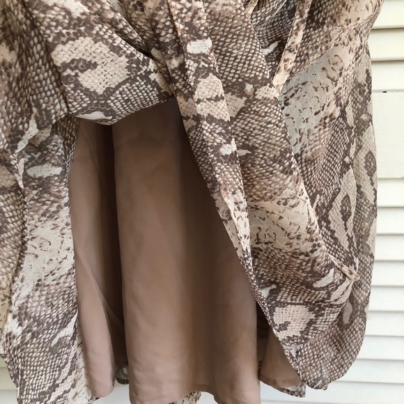 Banana Republic Animal Snake Python Print Blouson Waist Flowy Slip Dress XS PXS - Picture 8 of 10